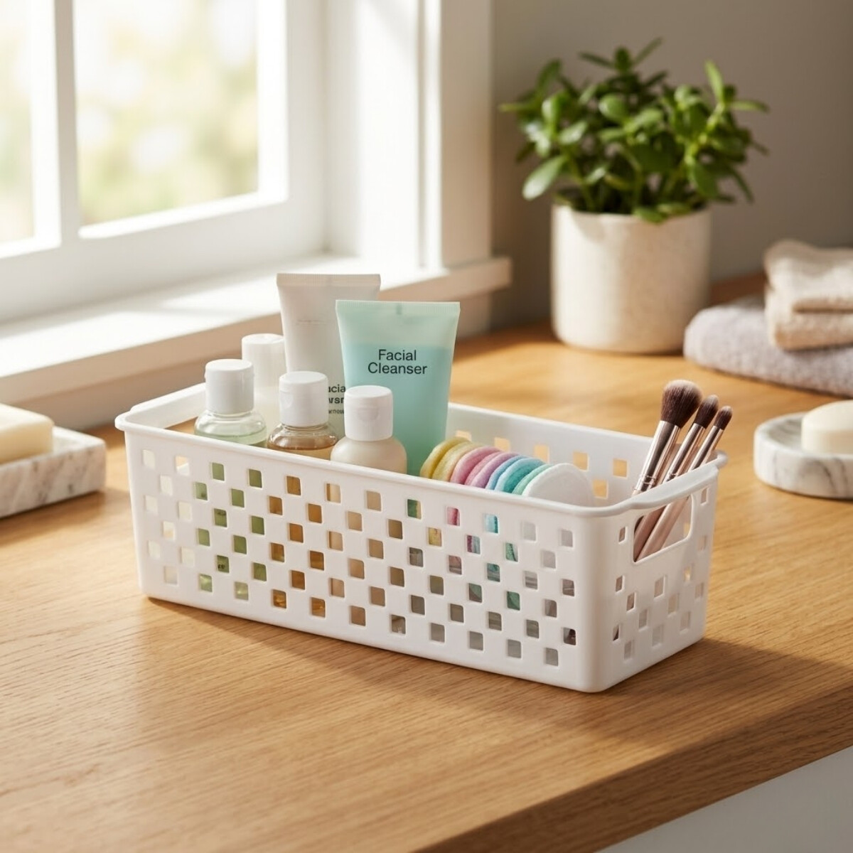 Cesto organizador Quadratta calado P - BLANCO 