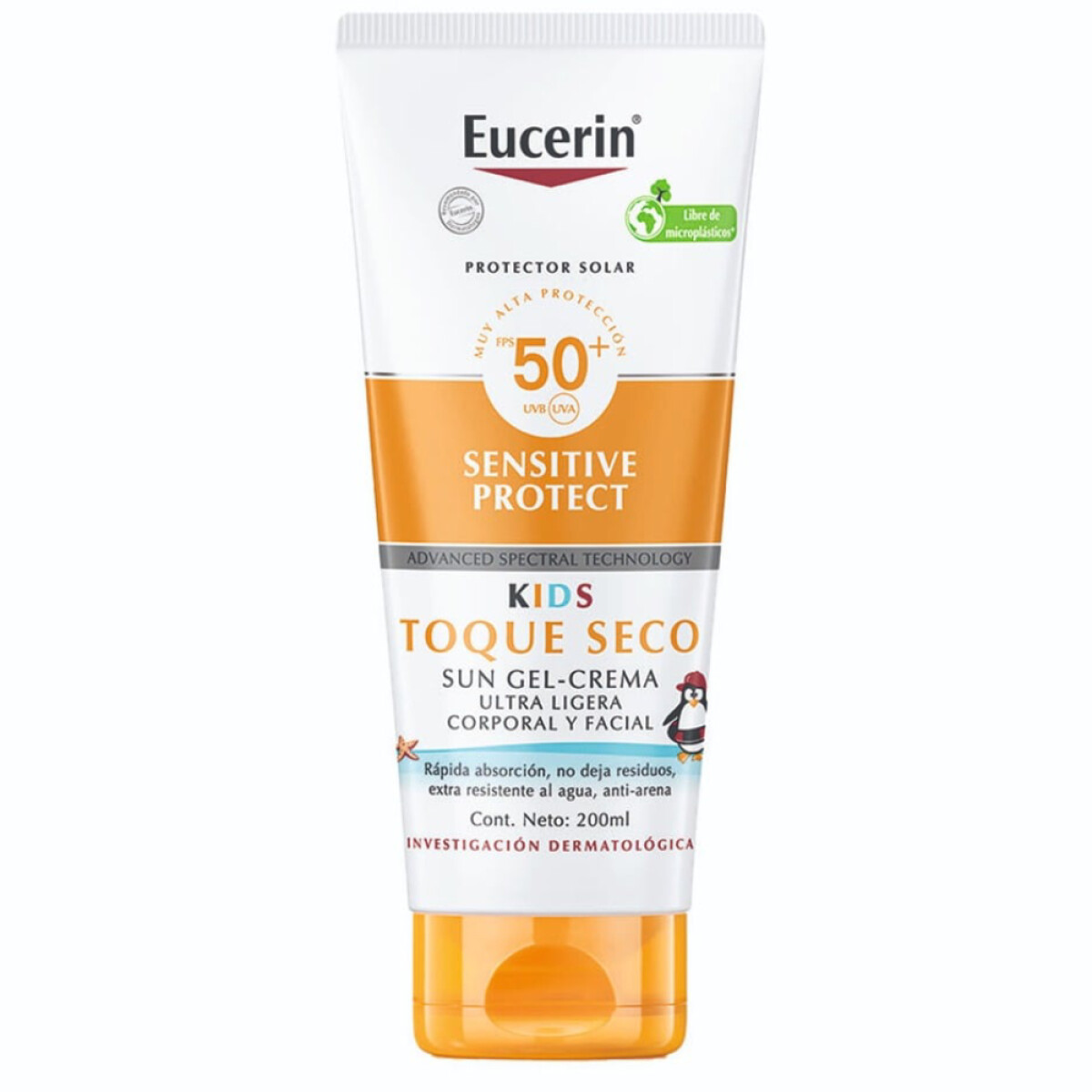 Protector Solar Eucerin Kids Toque Seco en Crema FPS50+ 200ml 