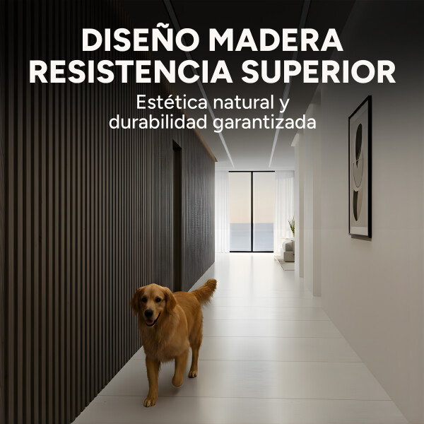 Pack x30 Wpc Simil Madera Wall Panel Lambrin 2.90x16.7 Color Marrón Madera Oscuro