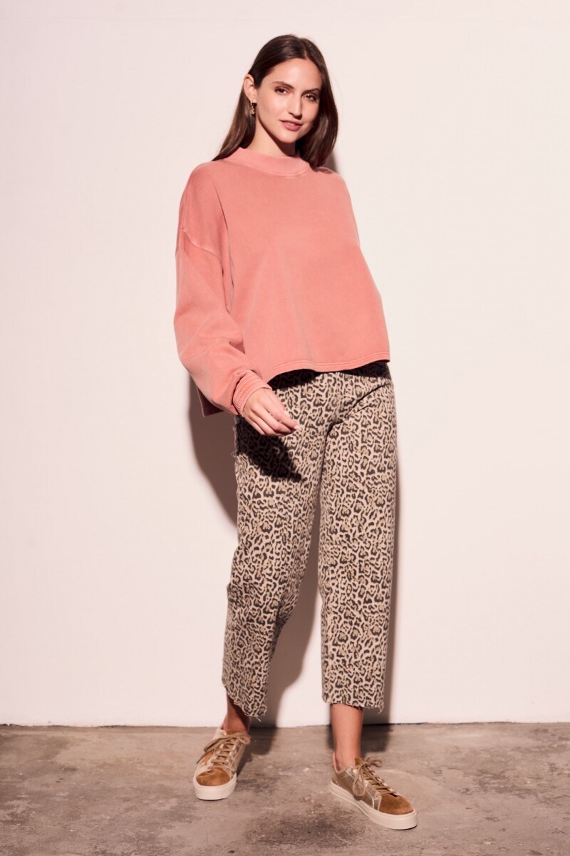 Sweater Algodón Lavado Rosa Viejo