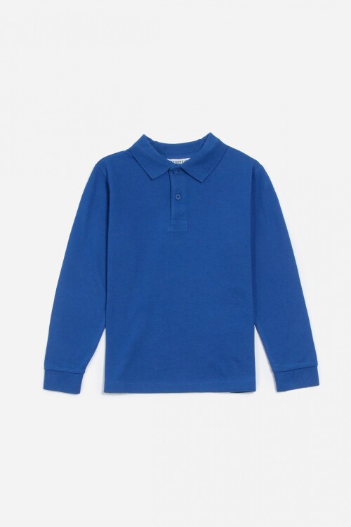 Remera de niño polo m/l AZUL