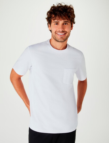 CAMISETA CON BOLSILLO MODELO SUPER COTTON BLANCO