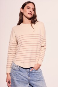 Sweater Rayado Rosa Viejo