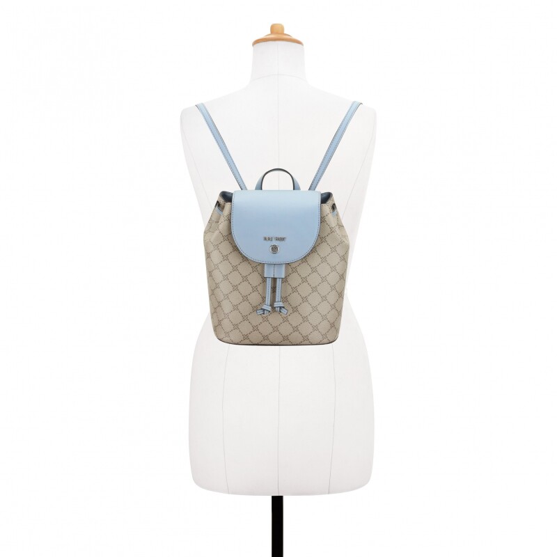 Backpack Yoon Small Flap Backpack Beige Logo/bluestone