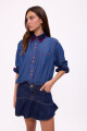 CAMISA AZAR CROCHET DENIM Azul