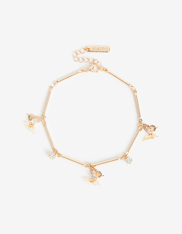 Pulseras Flexibles Metal Pulsera Flexible Metal Mariposa - Dorado