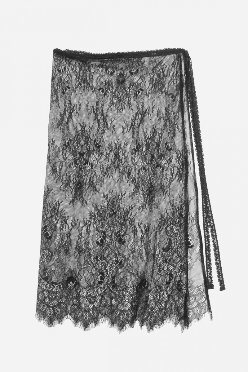 Falda pareo encaje negro
