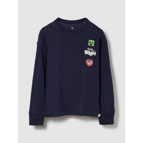 V-JPN 3PL MINECRAFT GR LS TEE TAPESTRY NAVY