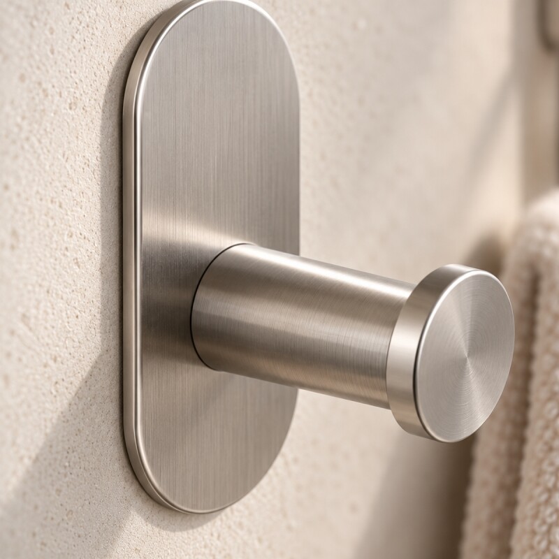 Conjunto de accesorios para baño 4 piezas adhesivas PLATEADO