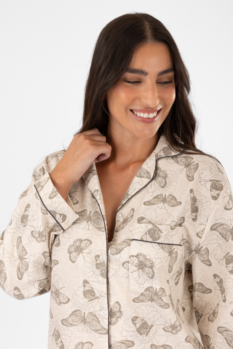 Pijama franela Marfil