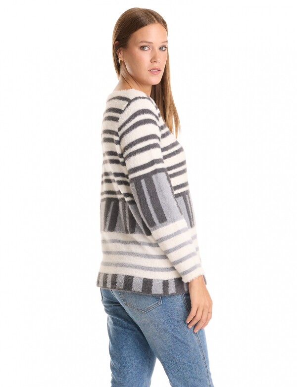 Buzo Soft Lineas MULTI/BLANCO