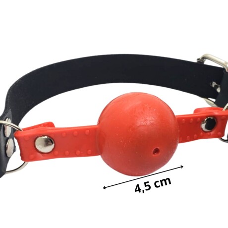 Mordaza De Cuero Con Bola Engomada De 4,5 Cm Mordaza De Cuero Con Bola Engomada De 4,5 Cm
