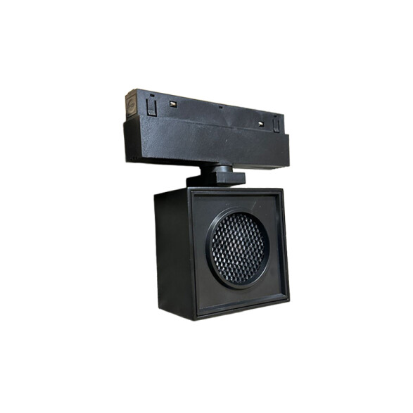 Spot Led p/riel magnét. cuad negro 12W cálida 24° ZU0541