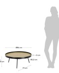 Mesa de centro MDF efecto roble y estructura de acero acabado negro Nenet Ø 84 cm Mesa de centro MDF efecto roble y estructura de acero acabado negro Nenet Ø 84 cm