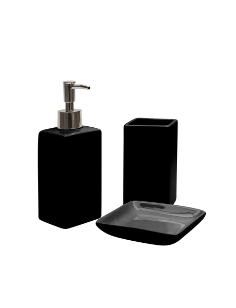 SET BAÑO 3 PZAS CERAMICA NEGRO SET BAÑO 3 PZAS CERAMICA NEGRO