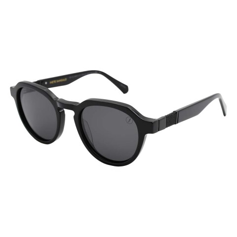 Lentes De Sol De Acetato Redondo Ivete Sangalo Negro/Negro