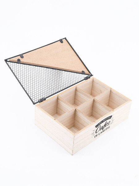 CAJA DE TÉ INDUSTRIAL MADERA