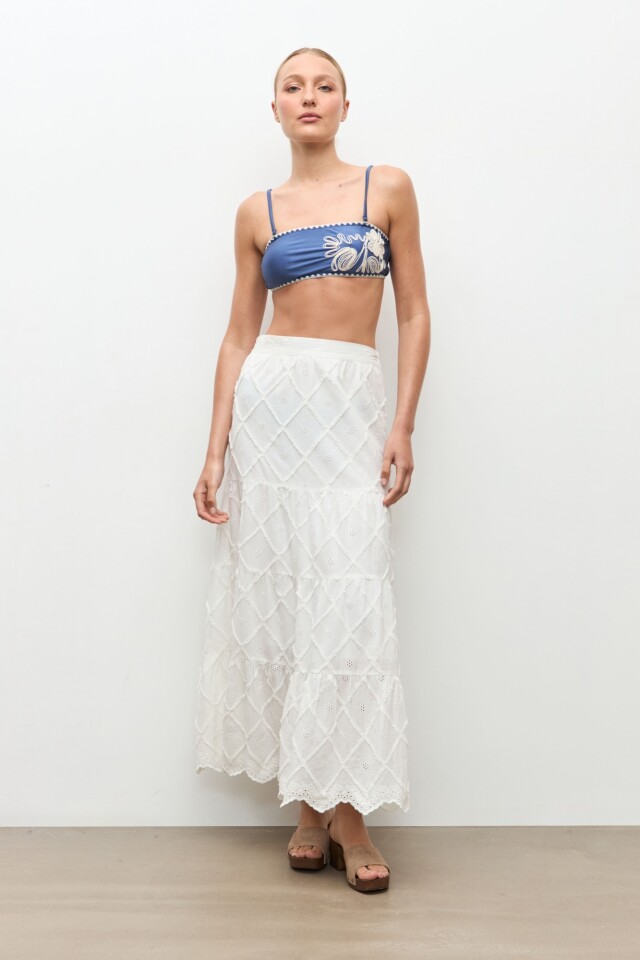Bikini top Santorini bordado azul marino