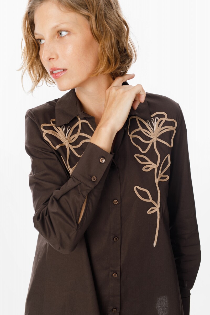 Camisa Petaline Chocolate/Vison