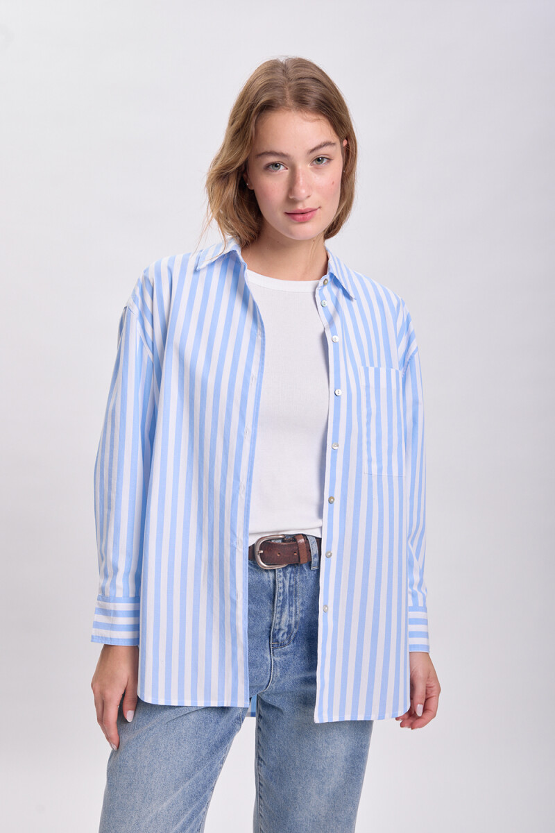 Camisa rayada Blanco