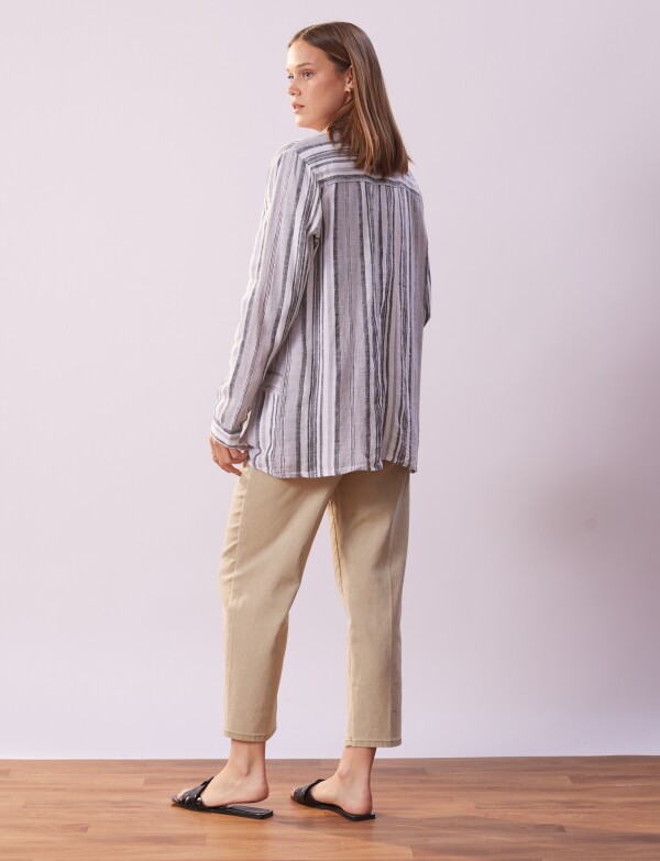 Sobrecamisa Lino Lineas GRIS/MULTI