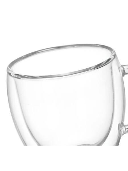 TAZA VIDRIO DOBLE FONDO PLATEADO