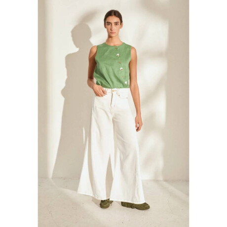 Pantalon Wide Xl Linen Ss26 Manteca