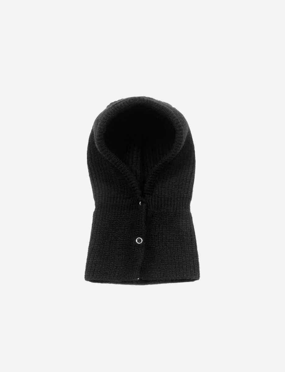 Gorro balaclava con broche - negro 
