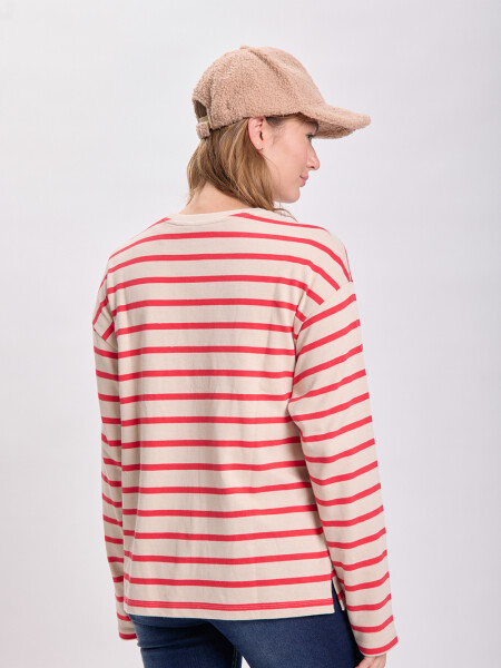 Remera rayas Rojo