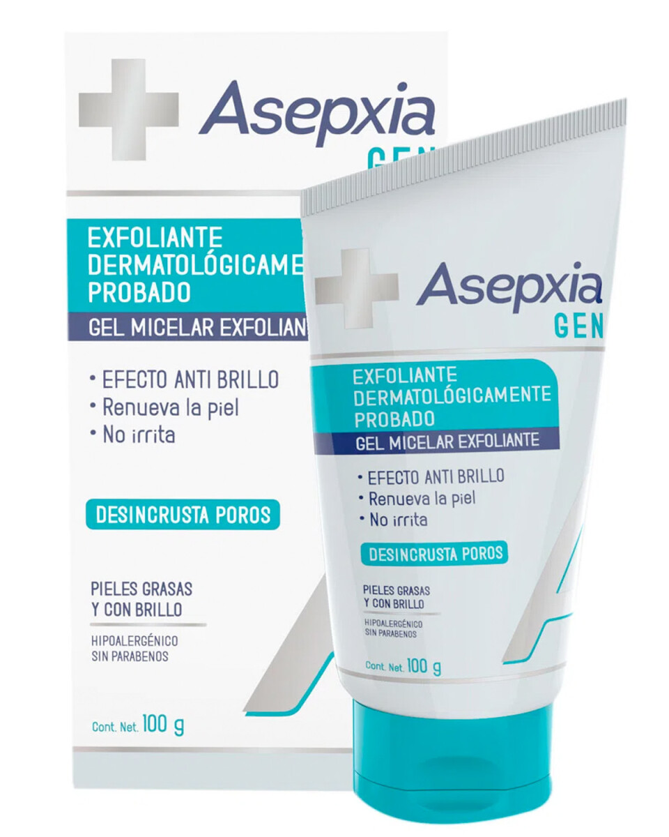 Asepxia Gen gel exfoliante micelar efecto antibrillo 100gr 