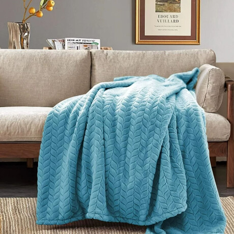 Manta Frazada Polar 2 Plazas Trigo Suave Cálida Cama Sofá Verde