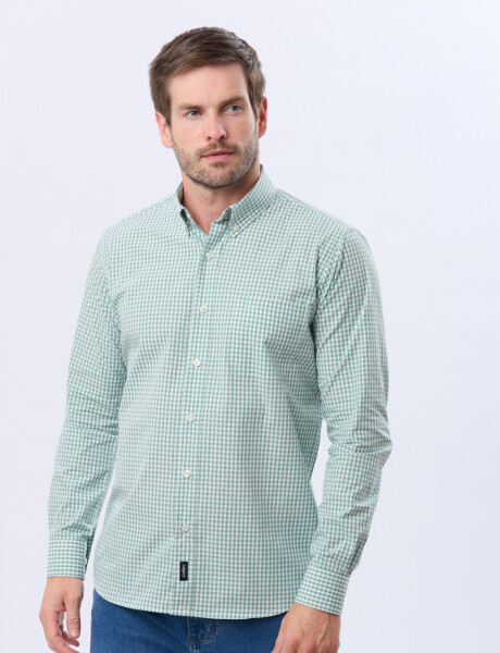 CAMISA CUADROS MANGA LARGA Verde