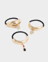 Gomitas Elásticas Sets Cuff Set De Gomitas Elásticas Con Charms - Combinacion Tricolor