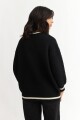Cardigan con detalles en contraste NEGRO