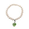 Pulsera de perlas y Corazón de Swarovski-Plata 925-Perlas Españolas y Swarovski-PU3822 conpiedra