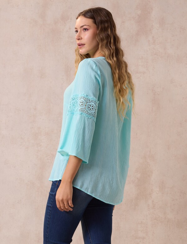 Blusa Manga Calada VERDE AGUA