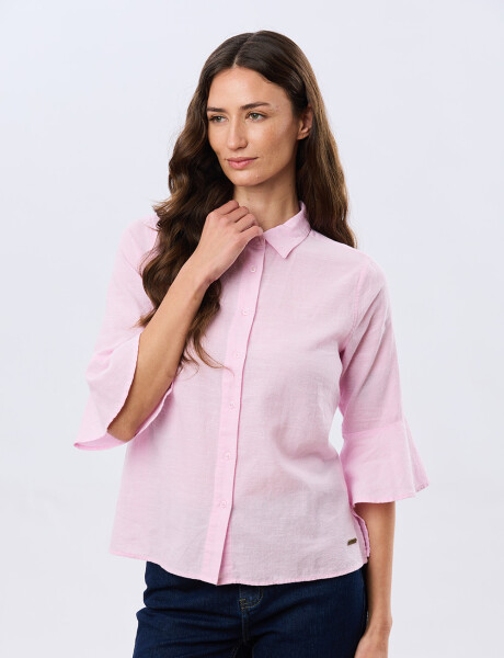 CAMISA DE LINO CON VOLADOS Rosacla