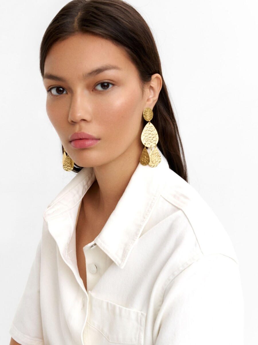 Pendientes Largos Maxi De Brass dorado