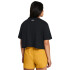UA W BOXY CROP LOGO SS-ORG BLK-001