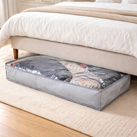 Organizador de tela con cara transparente 100x50x15cm GRIS