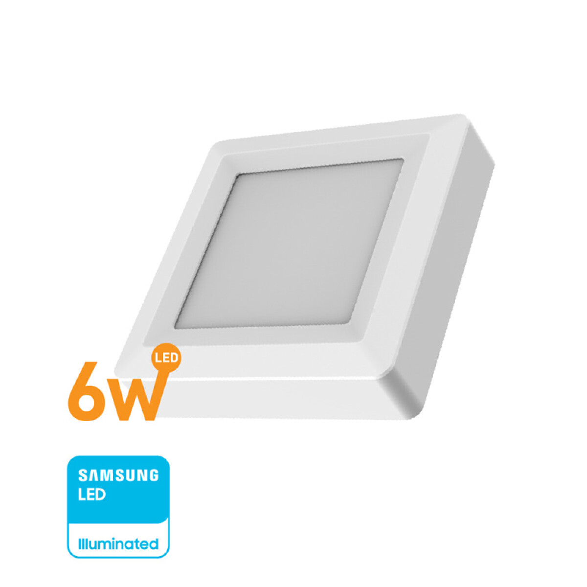 PANEL LED CUADRADO 6W (360LUM) D:12CM CALIDO WELLMAX ++ - N/a 