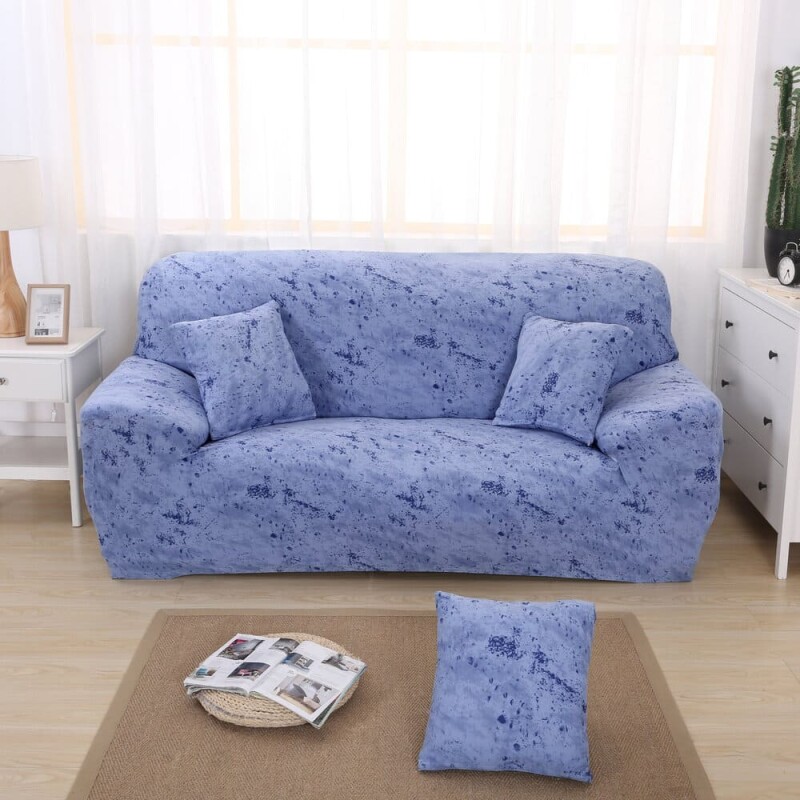 Funda sillón 3 cuerpos estampada Celeste