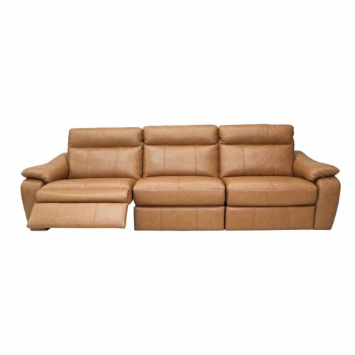 Sillón recliner 3 Cuerpos Rubi - 100% Cuero Camel