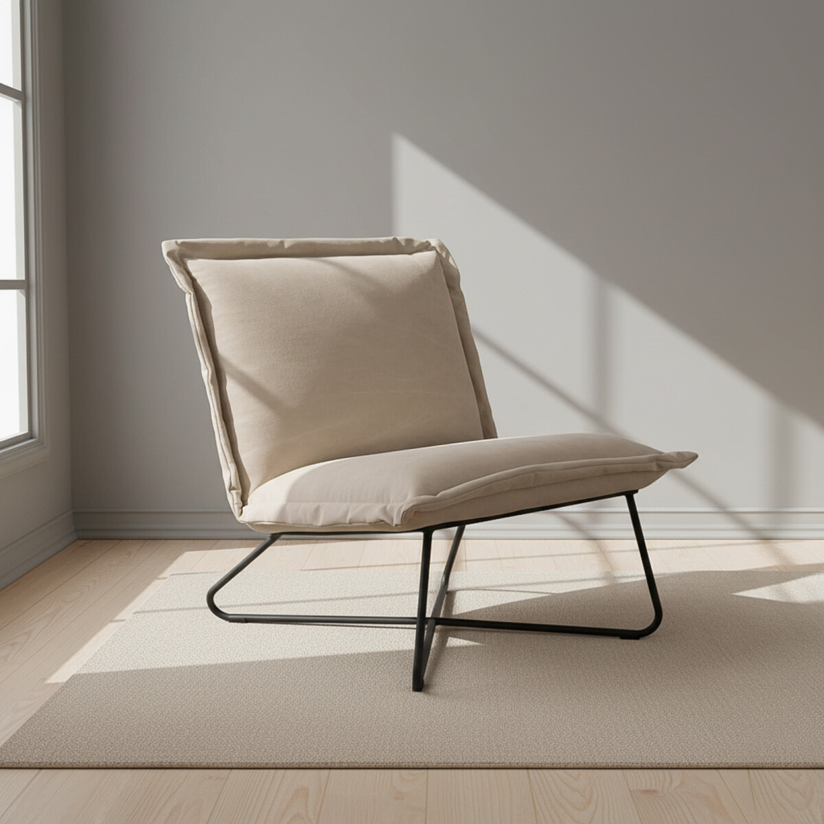 BUTACA - METAL-Y-TELA NATURAL-BEIGE ARUBA BEIGE 