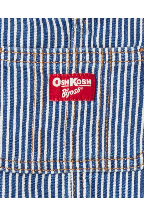 Set dos piezas, jumper jean a rayas y remera de algodón acanalado Sin color