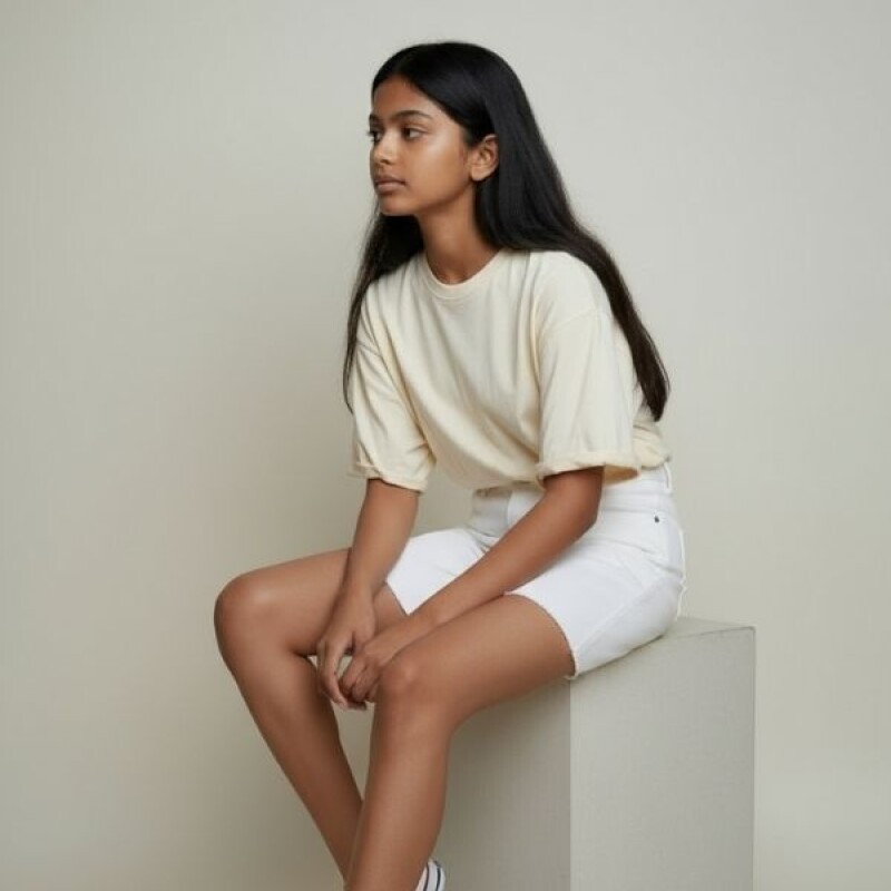 Bermuda Jean Niña N+ Blanco