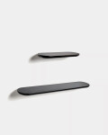 Set Arely de 2 estantes de MDF con acabado lacado negro 30 cm / 55 cm