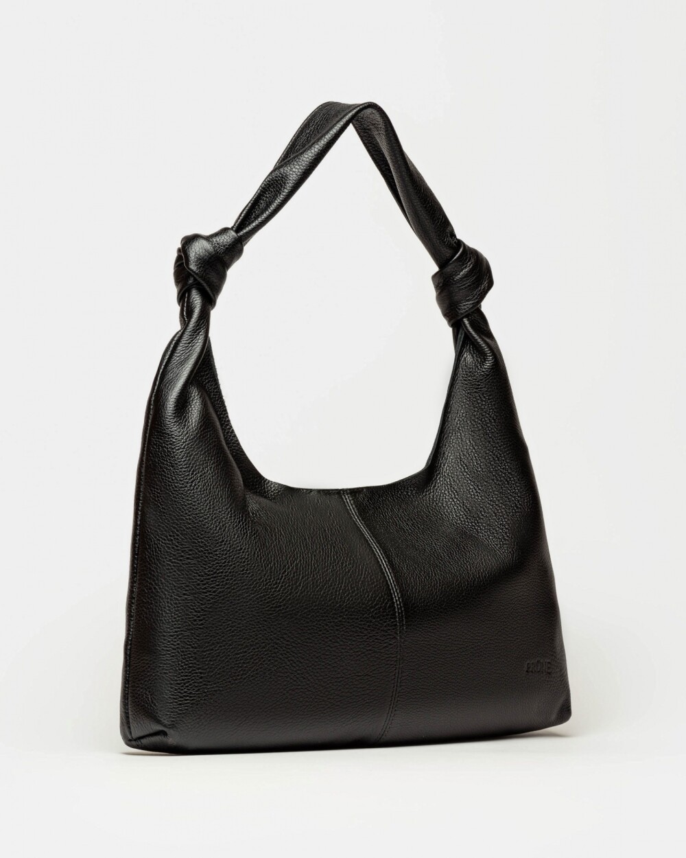 Cartera al hombro Juana en Cuero Graneado Negro