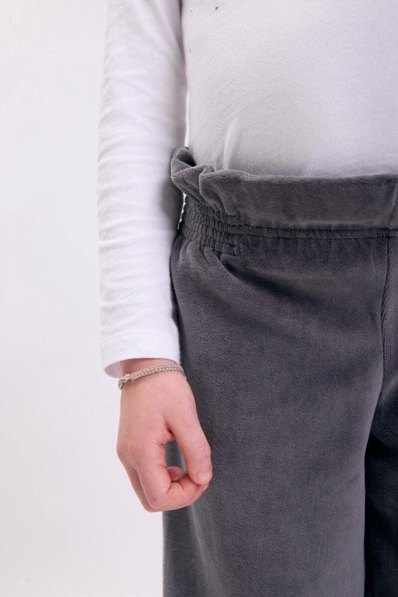 Pantalón plush ancho Gris