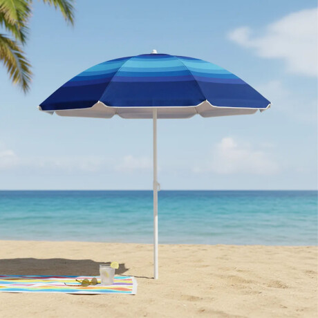 Sombrilla Playa Fashion MOR 1,80 M FPS 70 Protección UV Celeste/azul